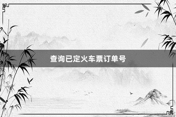 查询已定火车票订单号